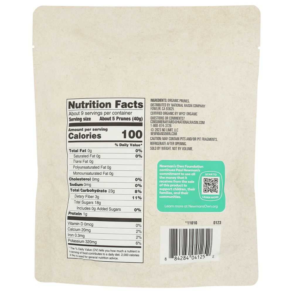 NEWMAN'S OWN: Organic California Prunes - 12 oz | Natural Dried Fruits