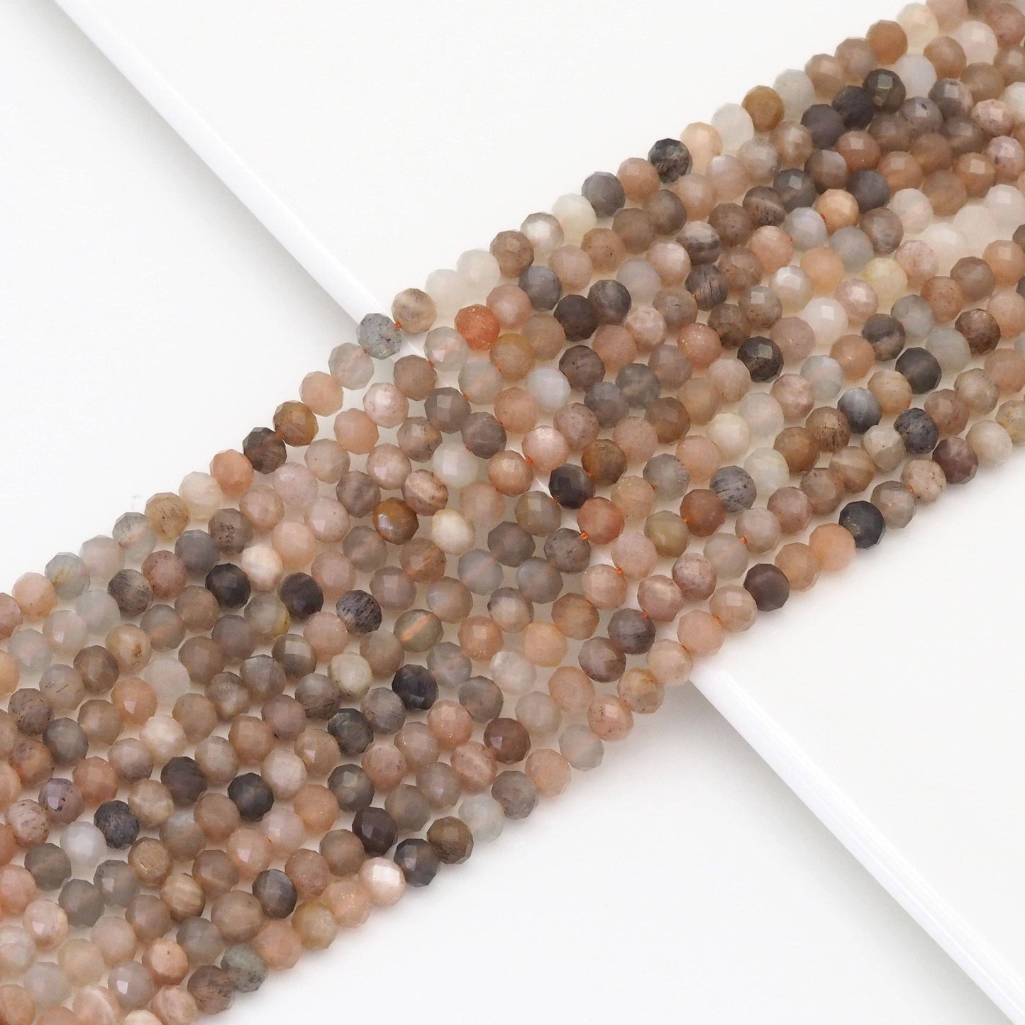 4x6mm Mixed Moonstone Faceted Rondelle Beads, Sku#U1660