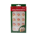 Christmas Holidays Edible Cake Decorations - Candy or Cupcake Topper - 15 Count Santa Face