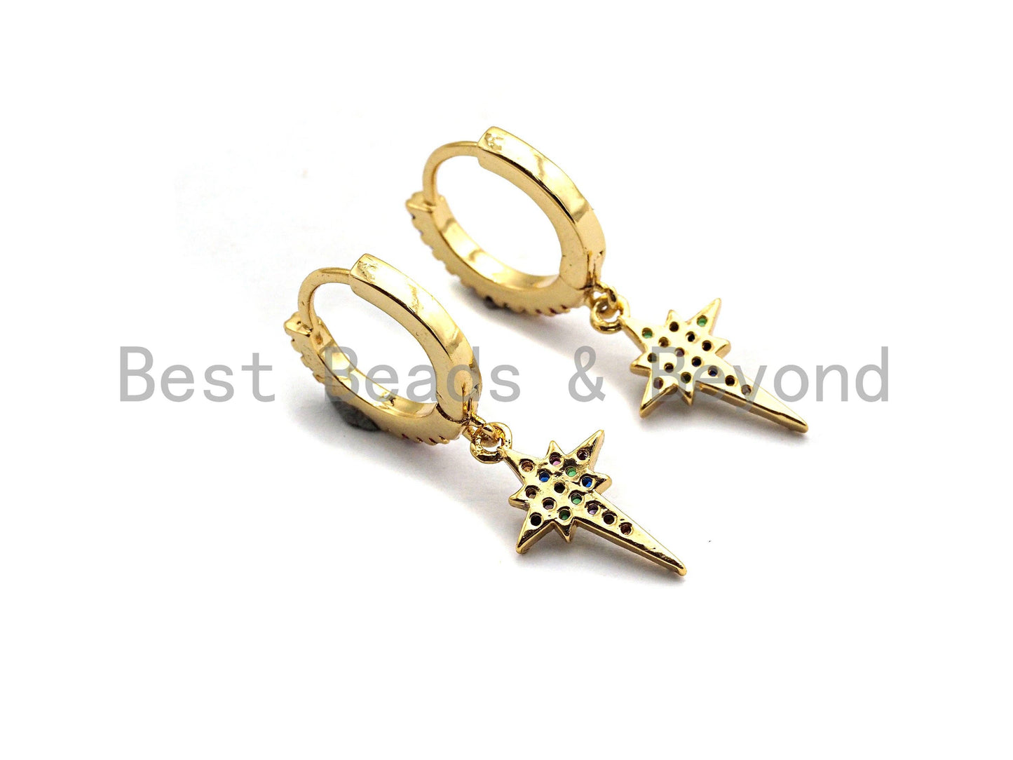 North Star Huggie Earrings,9x31mm, sku#J71