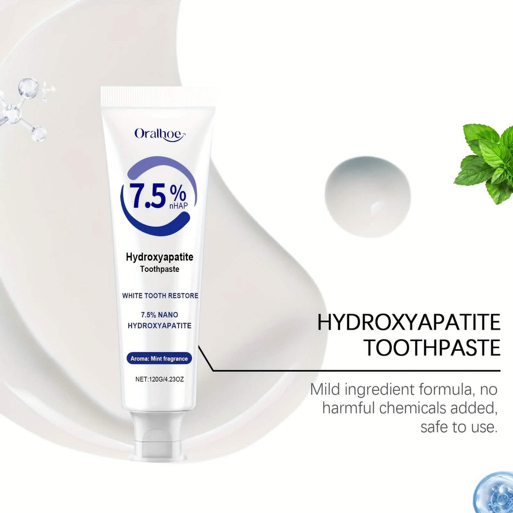 Hydroxyapatite Toothpaste – 7.5% NHAP, Whitening Mint, Gentle Teeth & Mouth Care