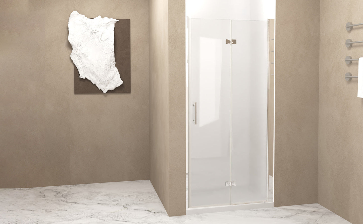 29-28"x 72" Bifold Shower Door, 1/4" Tempered Glass