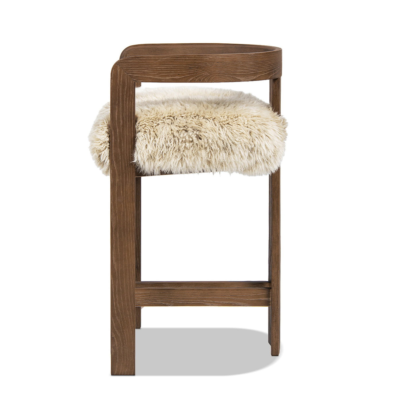 Millwick 26.5" Low Back Genuine Fur Stool