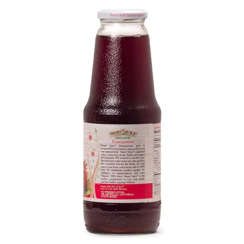SMART JUICE: 100% Organic Pomegranate Juice - 33.8oz |Natural & Kosher