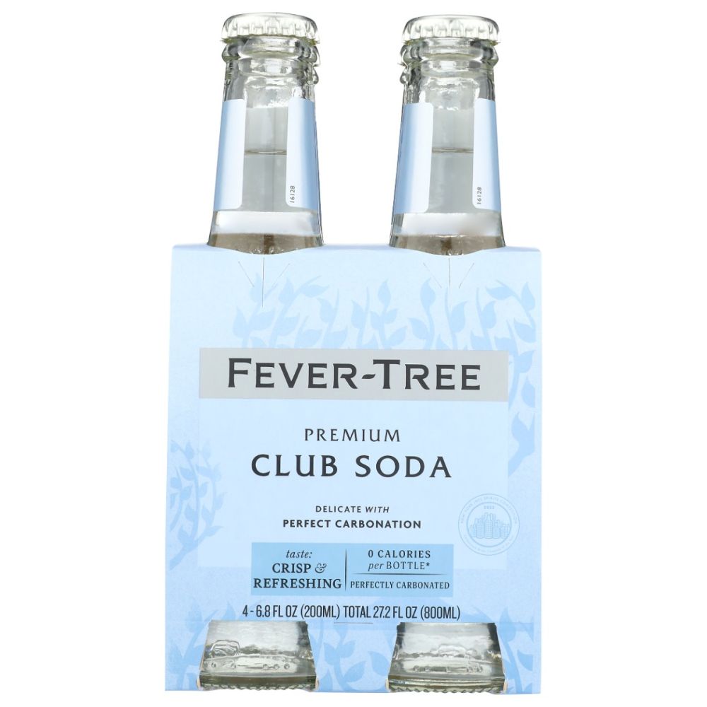 FEVER TREE: Premium Club Soda 4 Bottles, 27.2 fo