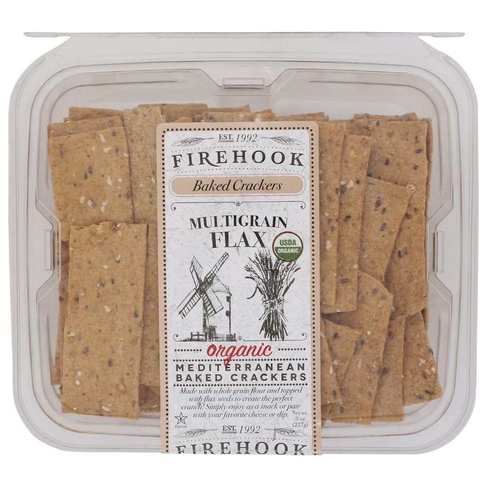 FIREHOOK: Multigrain Flax Baked Cracker - Crunchy Snack | Cheeses 8oz