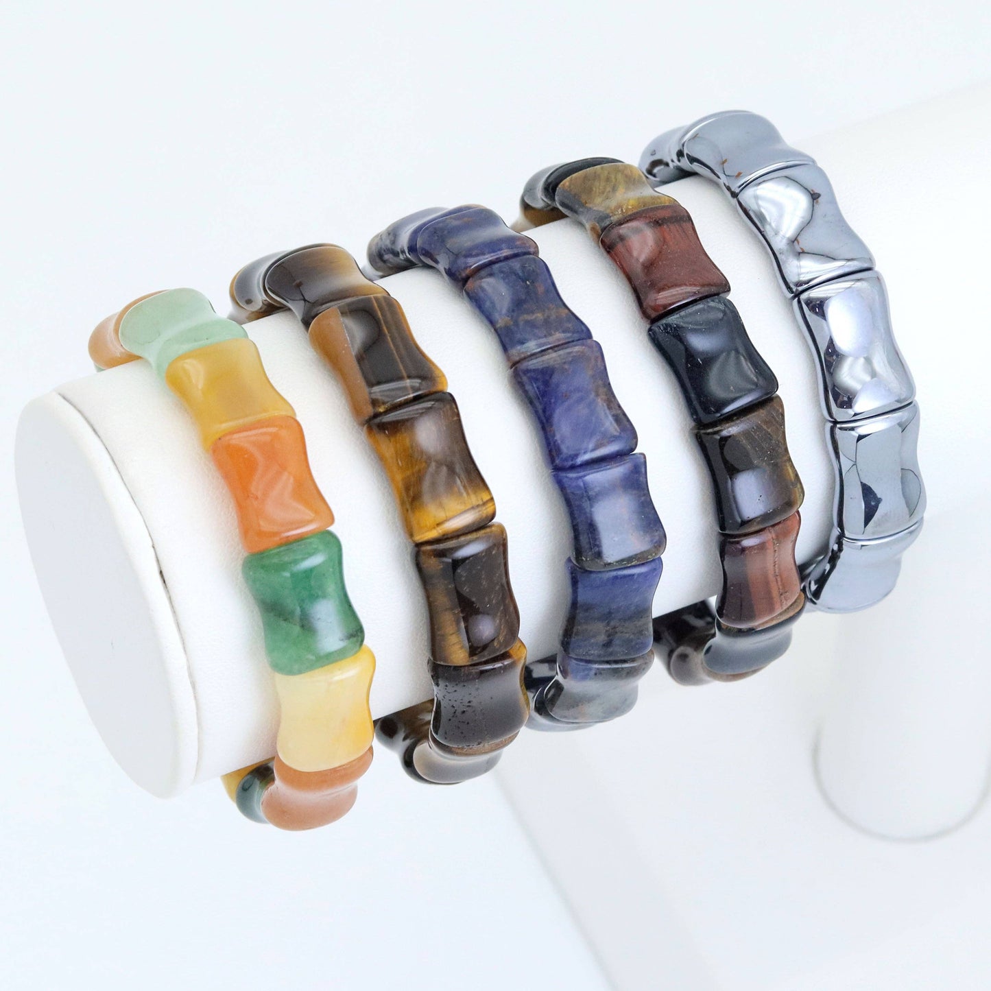 12x15mm Bamboo Shape Stretchy Bracelet, Sku#U1981