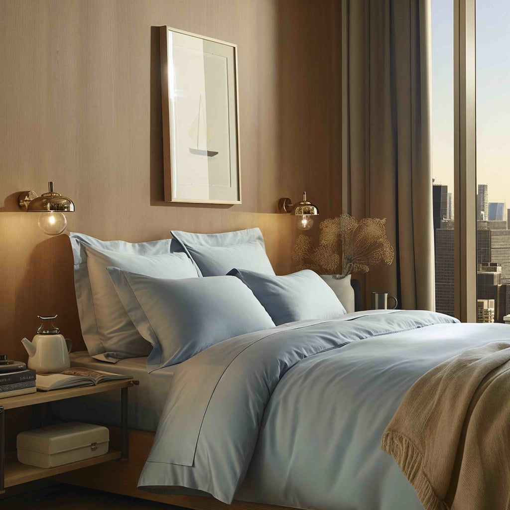 Housse de couette de luxe en satin de coton australien