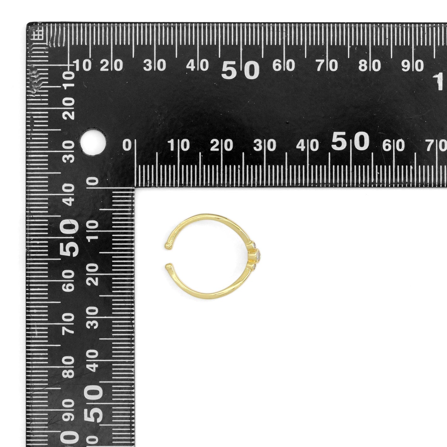 Dainty round CZ chevron point Ring, Sku#LK946