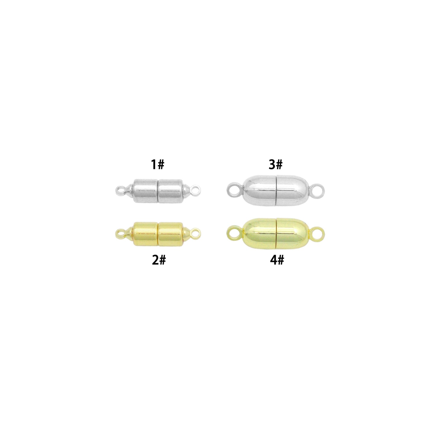 Gold Silver Oval Capsule Shape Strong Magnetic Clasp, Sku#A494