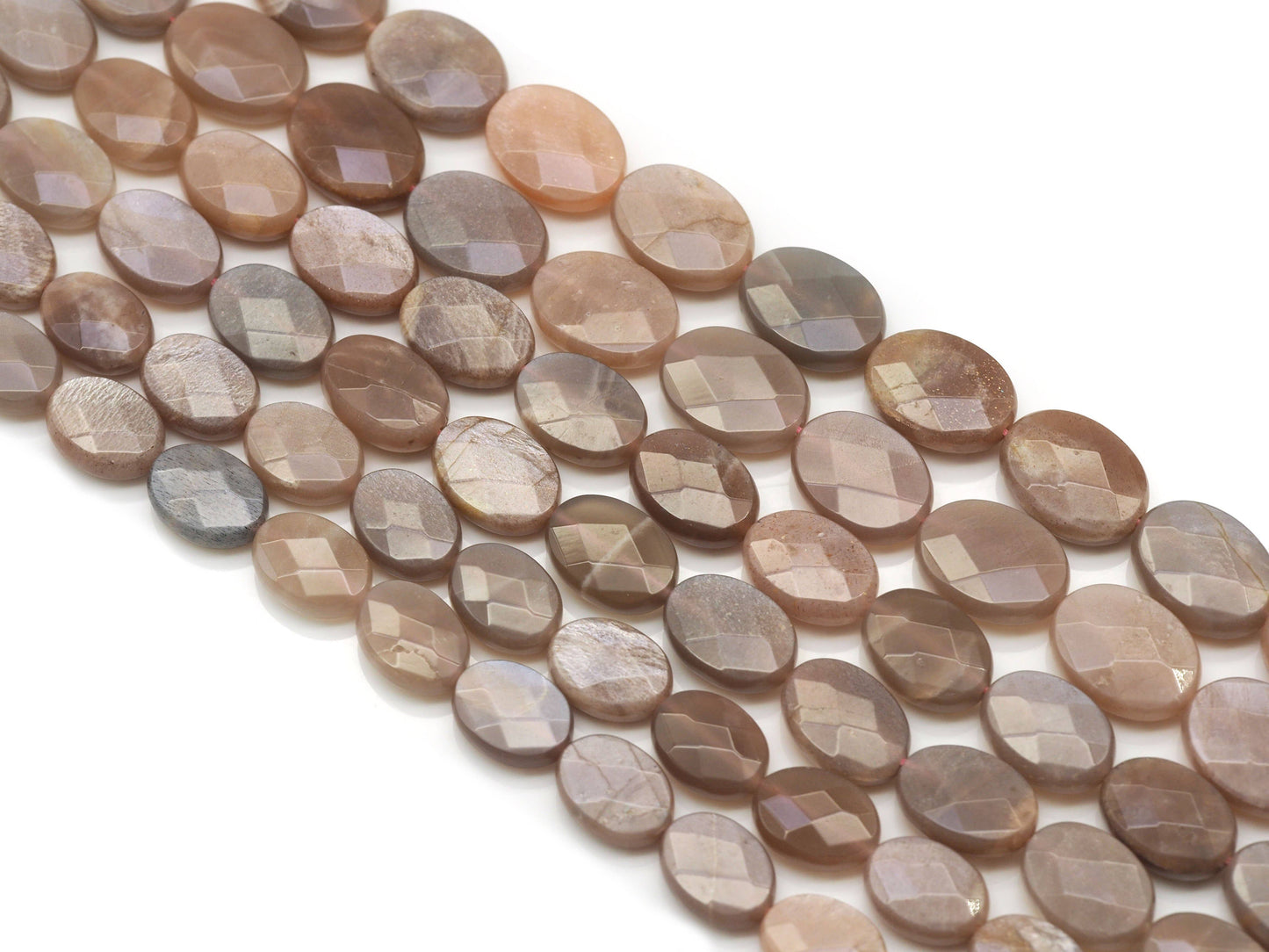 Natural Quality Faceted Oval Peach Moonstone Beads, SKu#HY6