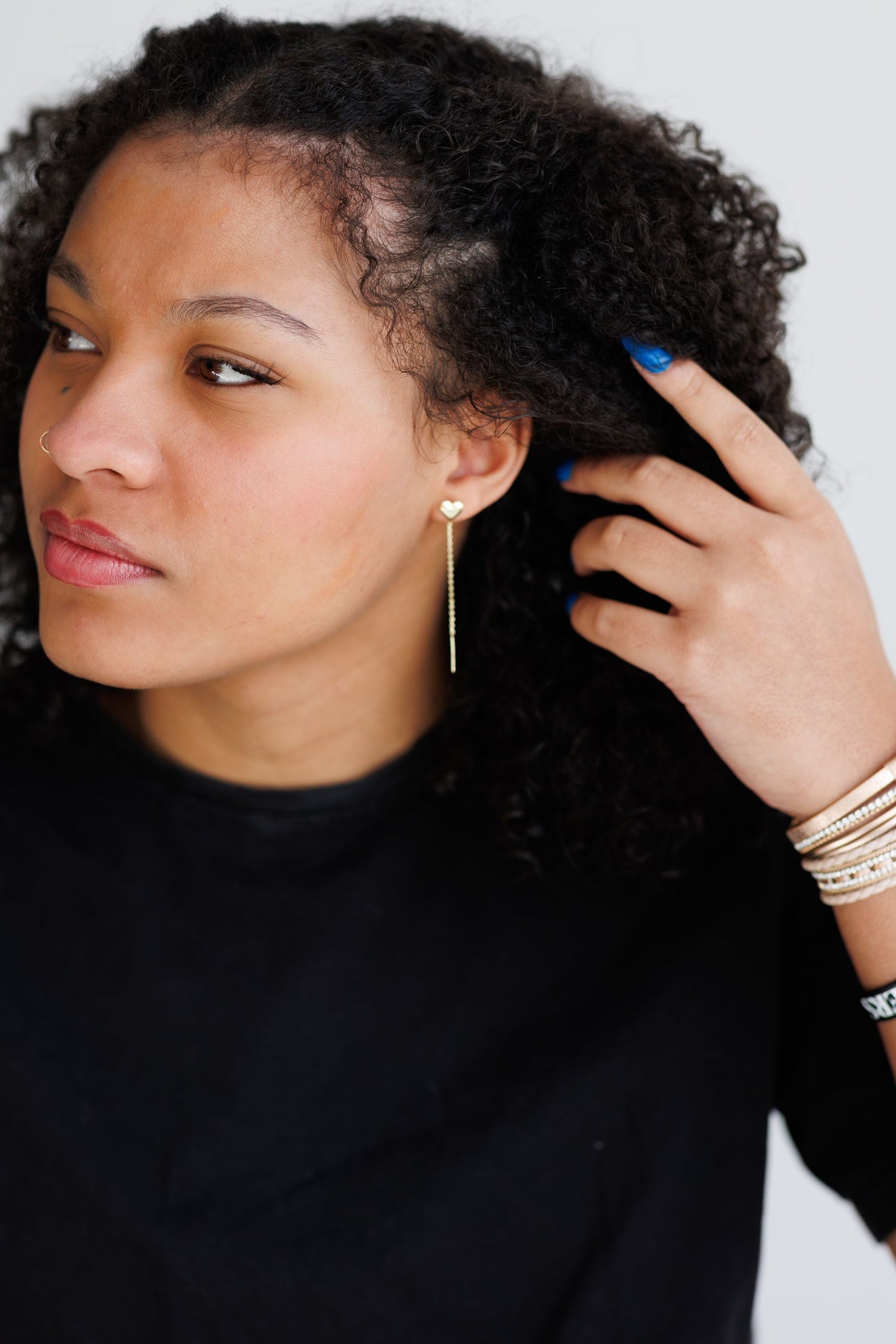 Beautiful Dainty Gold or Silver Heart Drop Earrings
