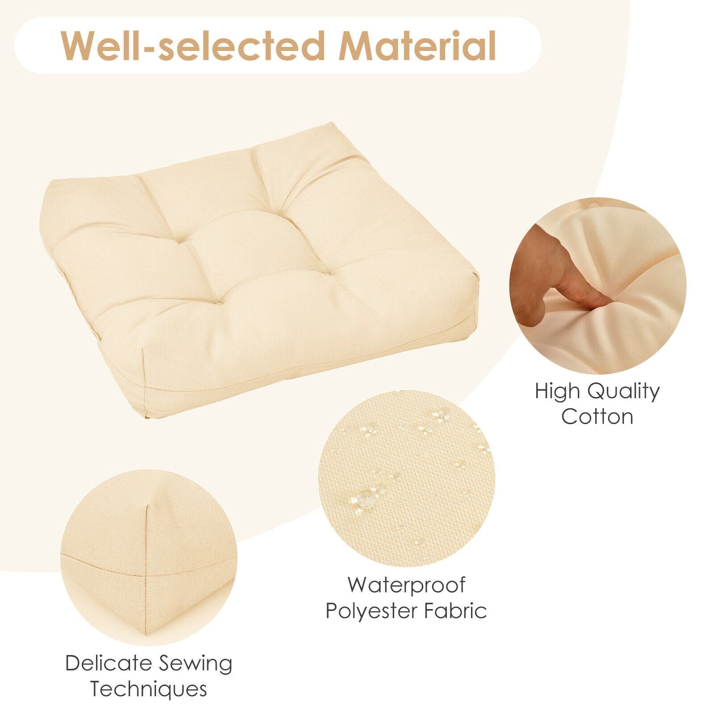 21 Inch x 21 Inch Patio Chair Seat Cushion Pads for Indoor and Outdoor
