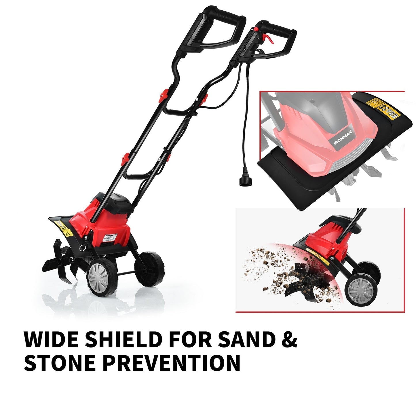 17-Inch 13.5 Amp Corded Electric Tiller and Cultivator 9-Inch Tilling Depth