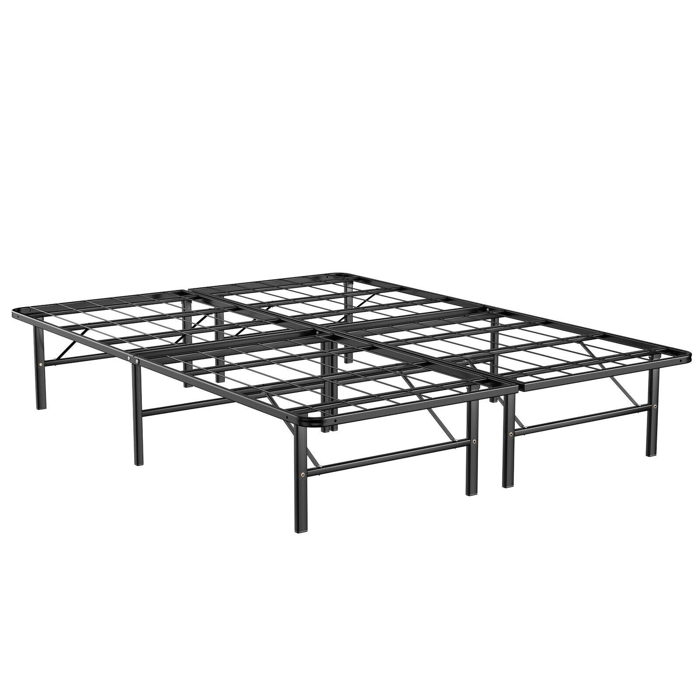 Twin/Full/Queen Size Foldable Metal Platform Bed with Tool-Free Assembly