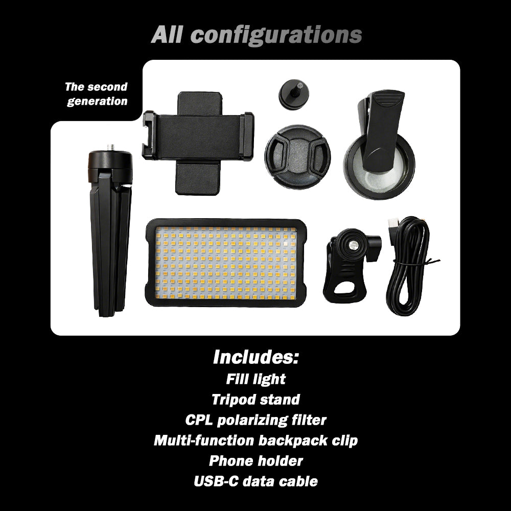 Professional Tattoo Photography Anti-2.0 Glare Kit 180 LED Beads（10W）