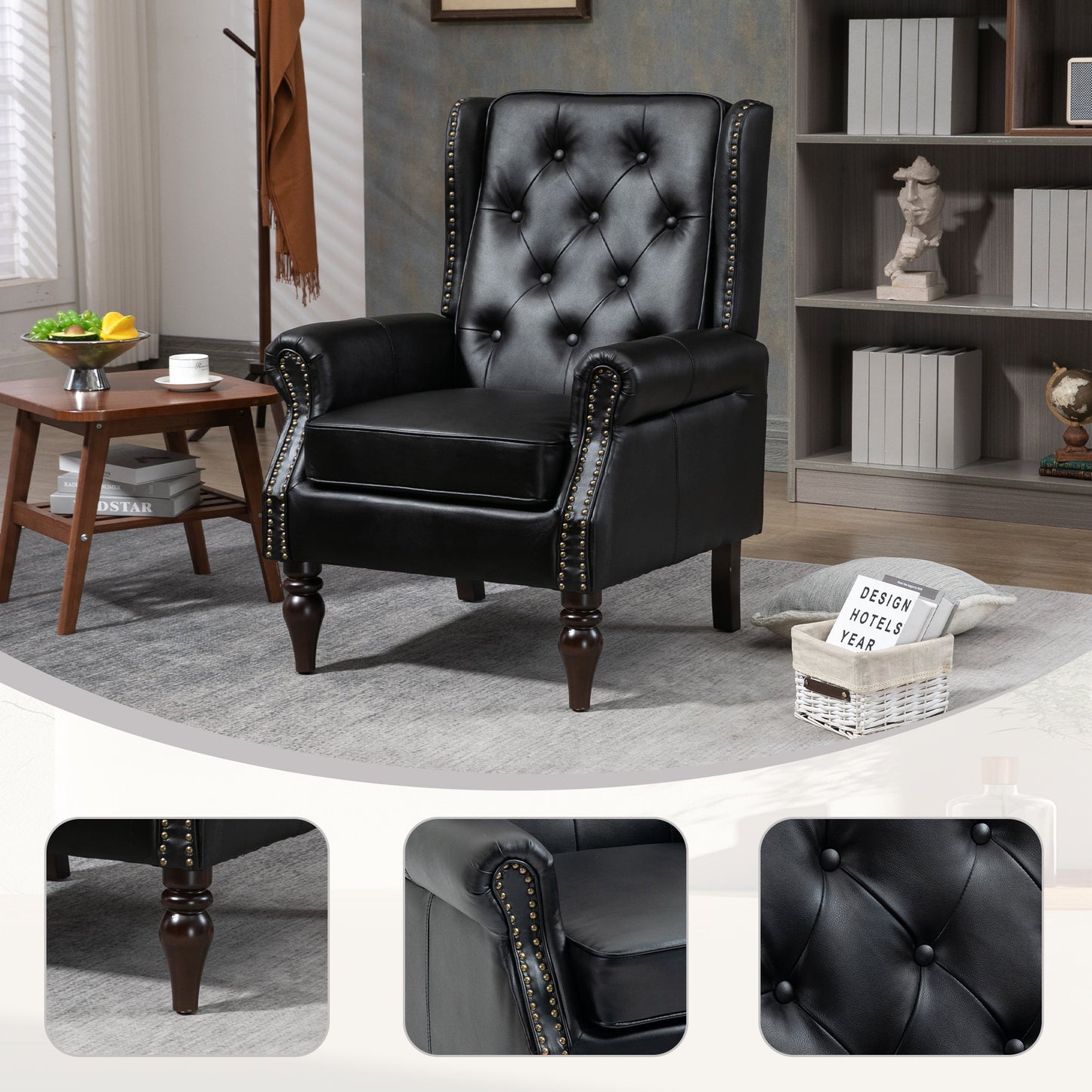 Wood Frame Armchair - Modern Accent Chair