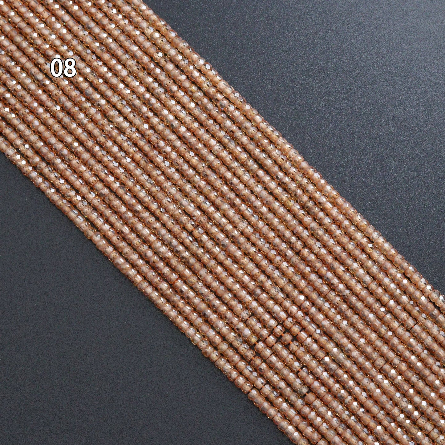 2x3mm CZ Faceted Rondelle Beads, Sku#U2153