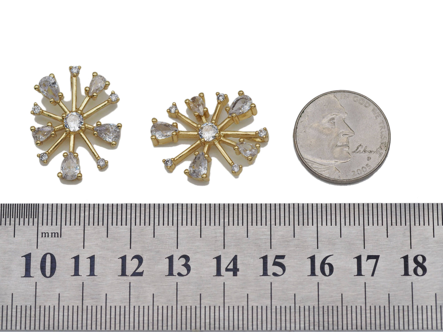 Large CZ North Star Charm, Sku#LK626
