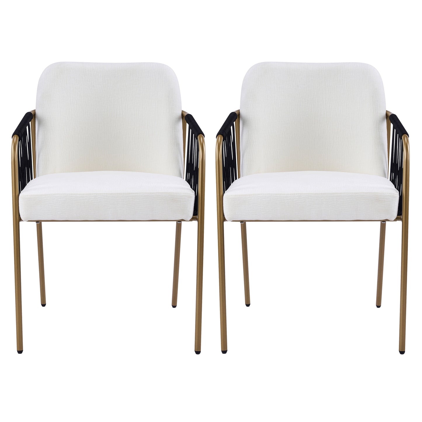 Modern Glam Upholstered Dining Chairs (Set of 2)