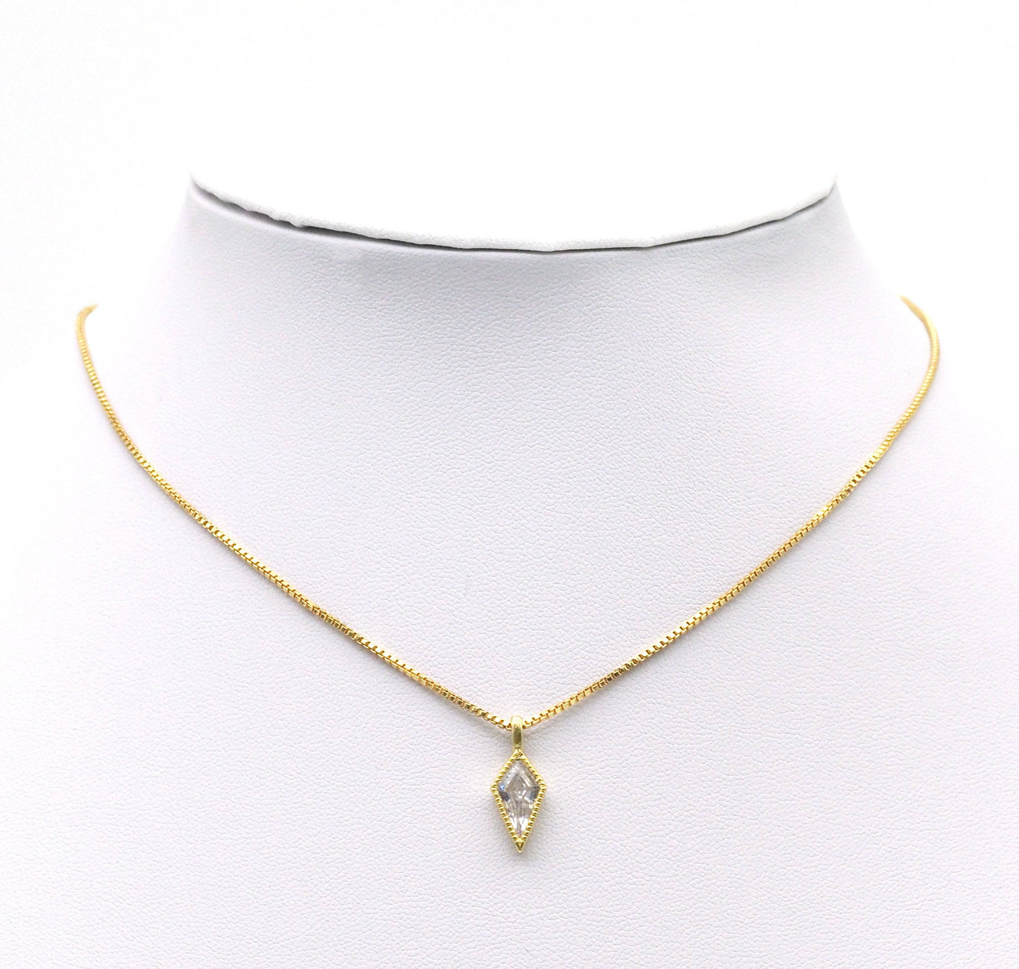 Gold Rhombus CZ Arrows Charm, Sku#B211