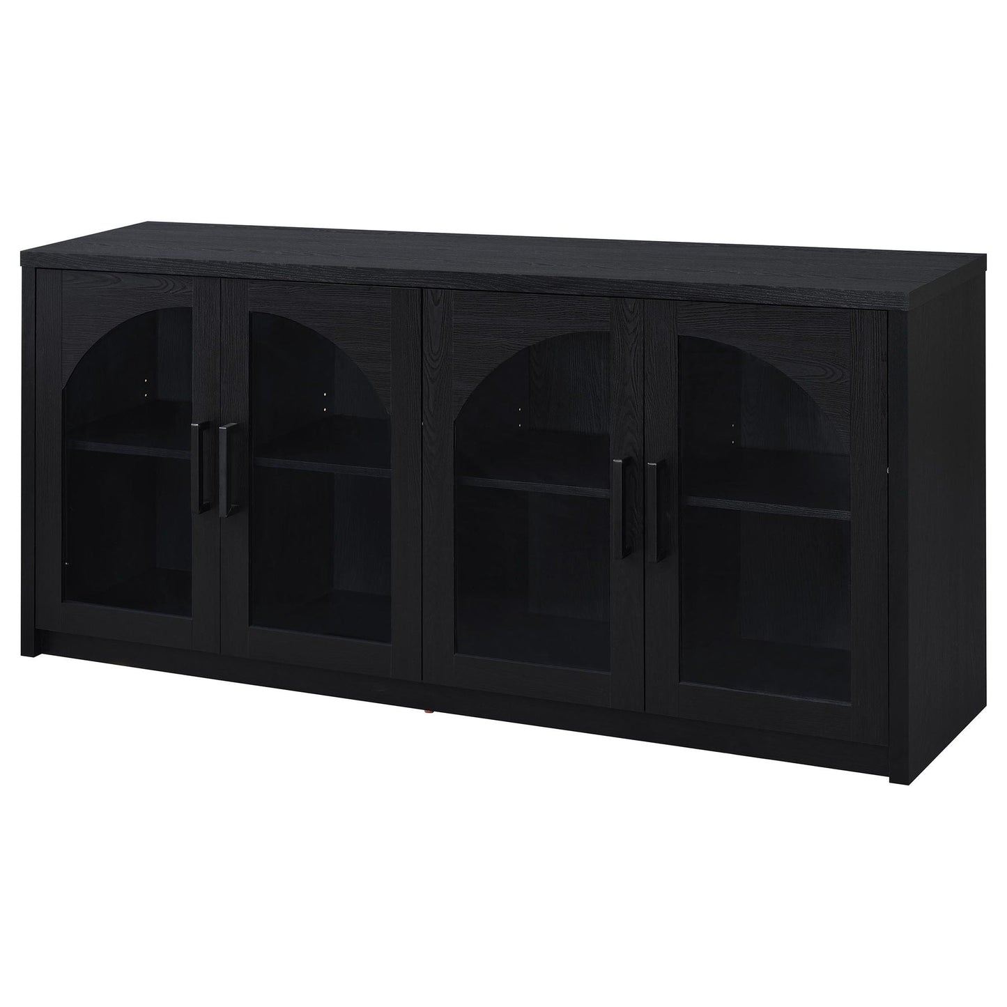 Riva 4-door Dining Sideboard Buffet Storage Credenza Black