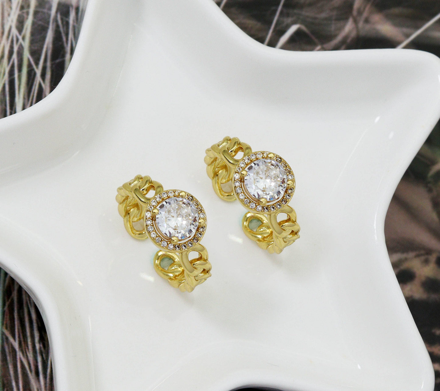 Big Clear CZ Cuban Link Chain Ring, Sku#LK740