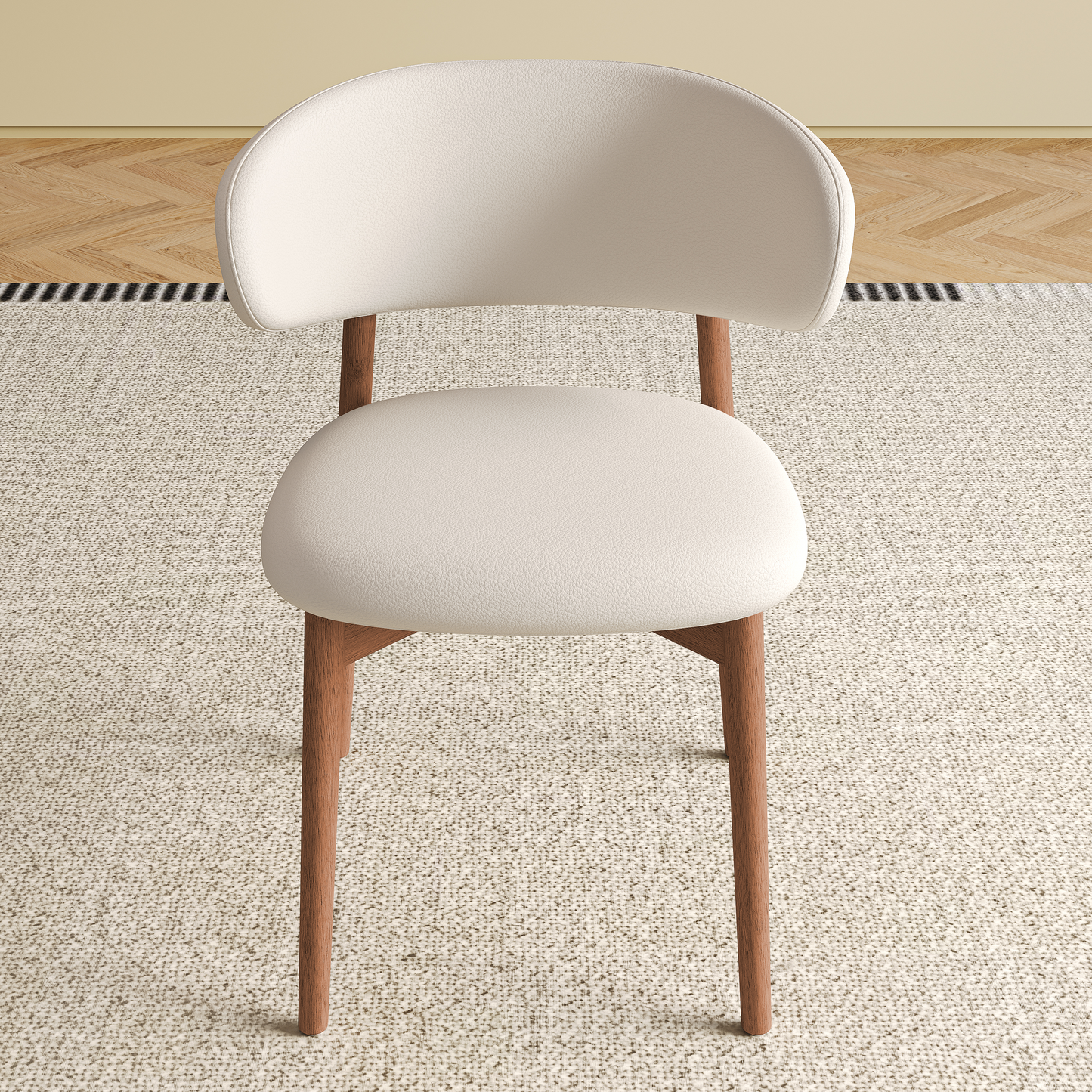 Mid-Century Modern Wood Feet Dining Chair Set of 2