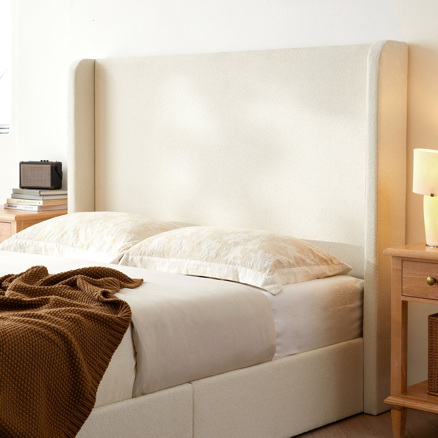 Carmen Upholstered Wingback Bed Frame