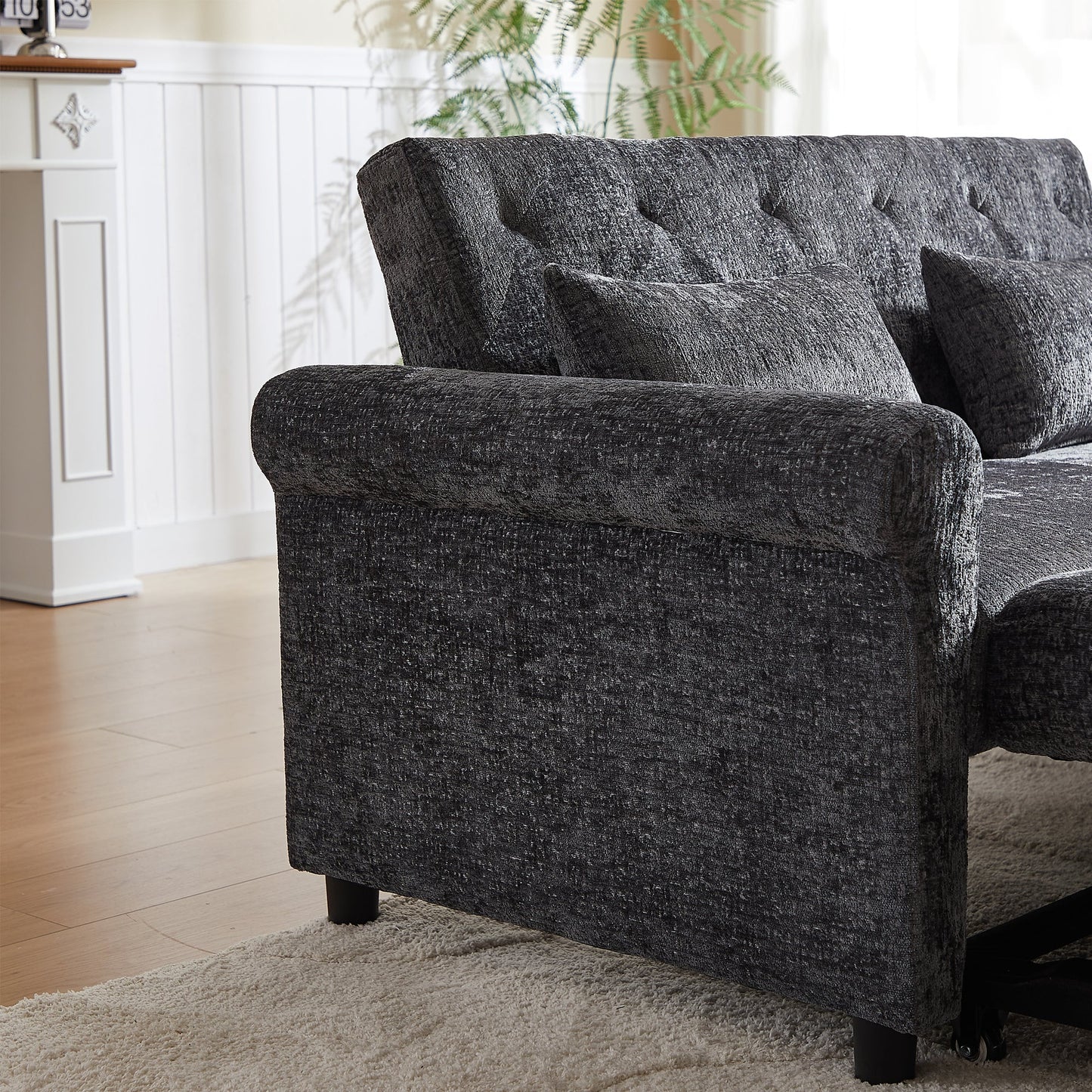 58.27 Inch Modern Chenille Fabric Sofa Bed