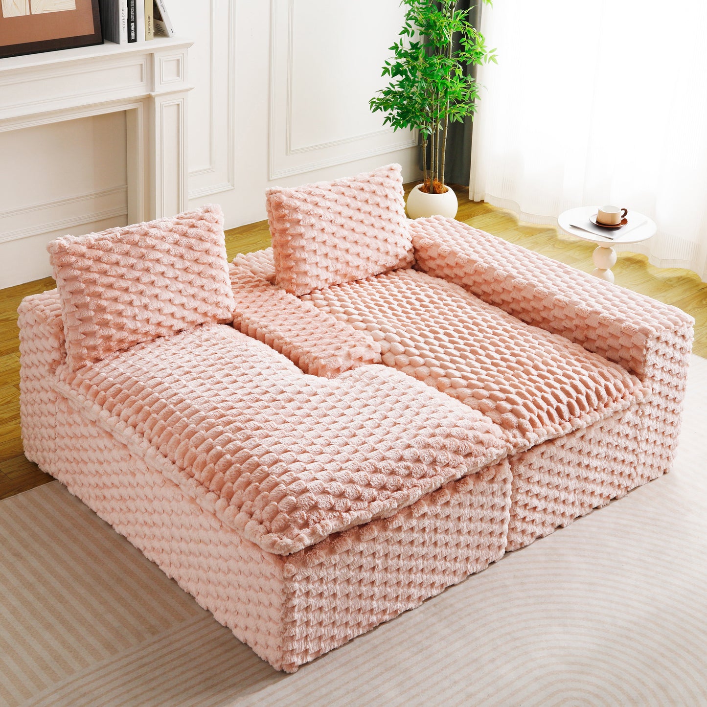 Pink Turtle Velvet Versatile Sofa
