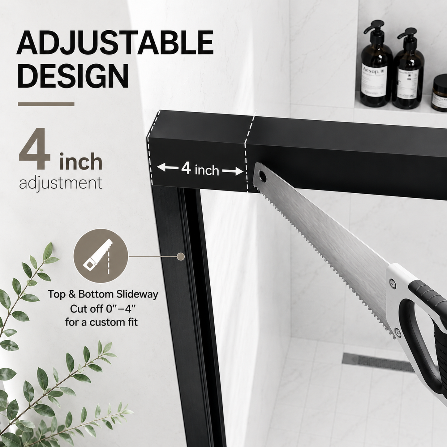 60 in. W x 72 in. H Sliding Shower Door