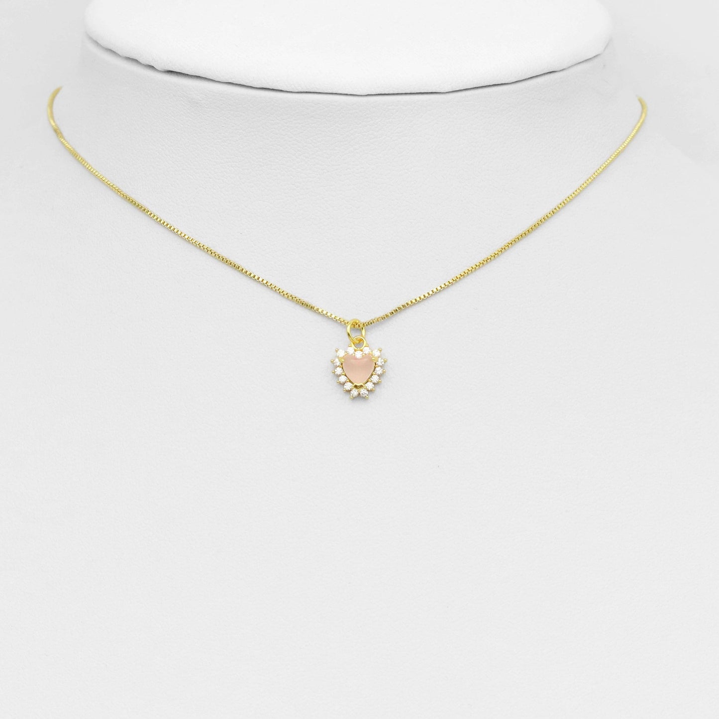 Natural Pink Hot Pink Crystal Heart  Charm, Sku#Y941