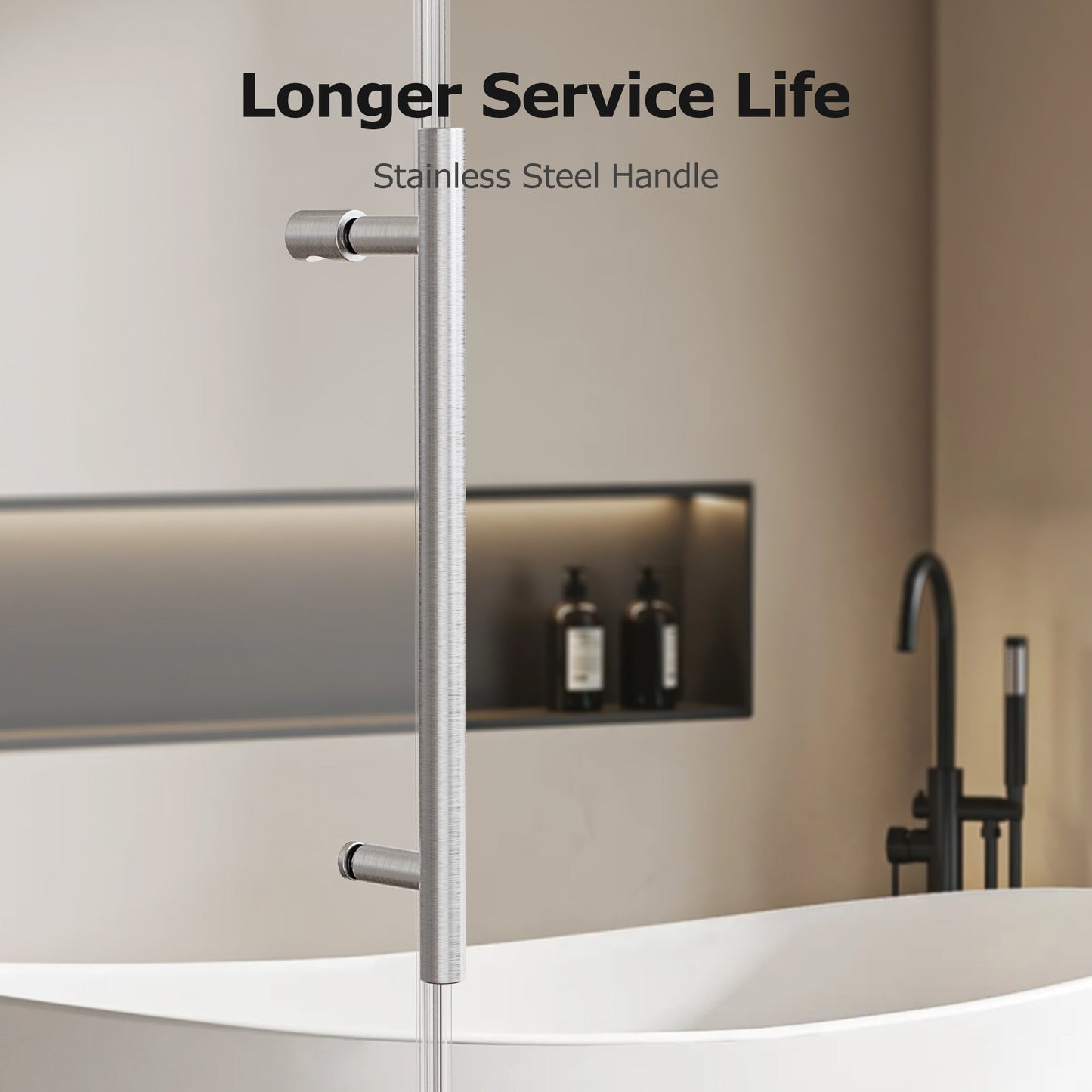 Frameless Single Sliding Shower Doors - 56-60" W x 74" H
