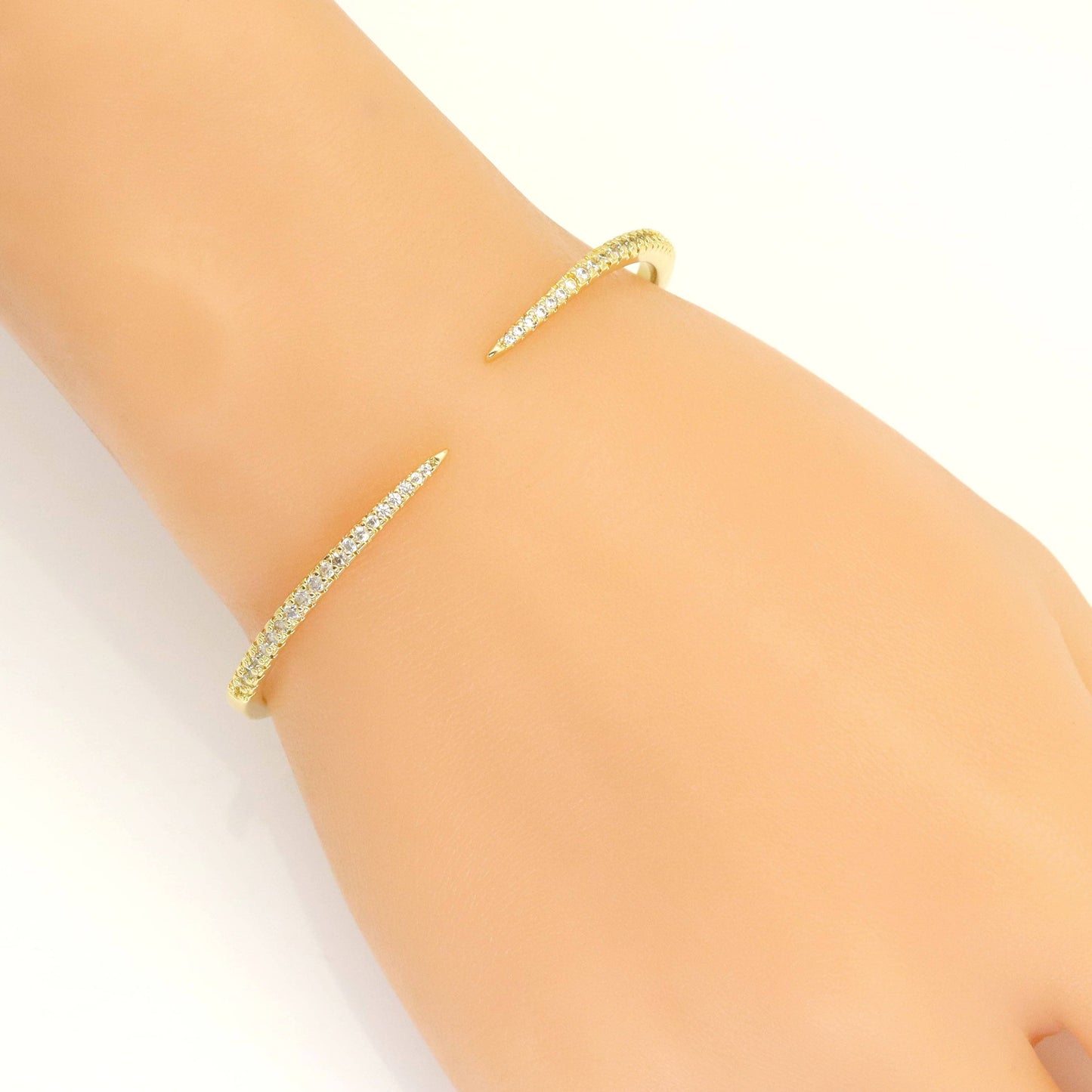 Gold CZ Spike Point Bracelet, Sku#LK951