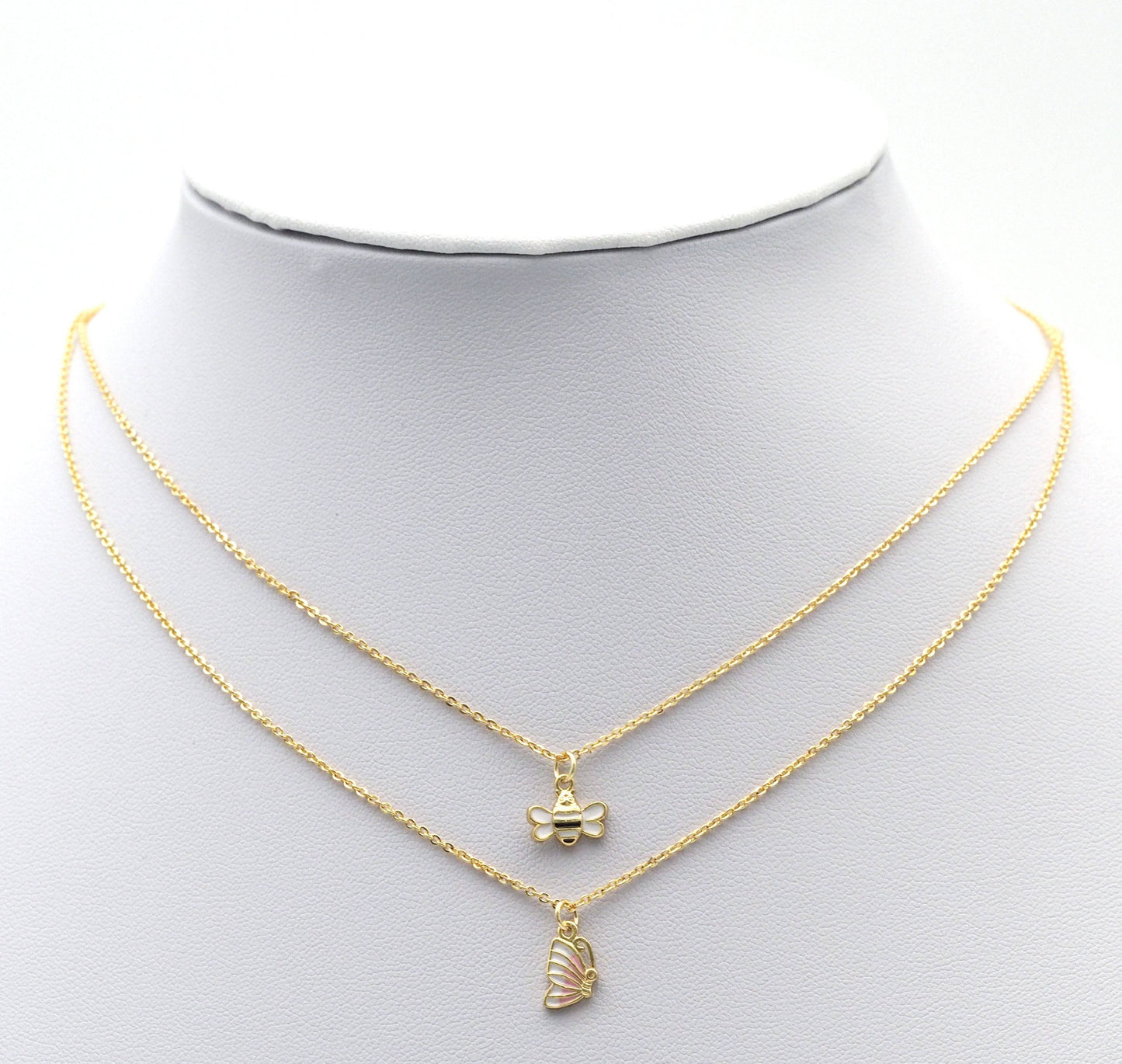 Tiny Enamel Enamel Bee Butterfly Charm, Sku#Y758