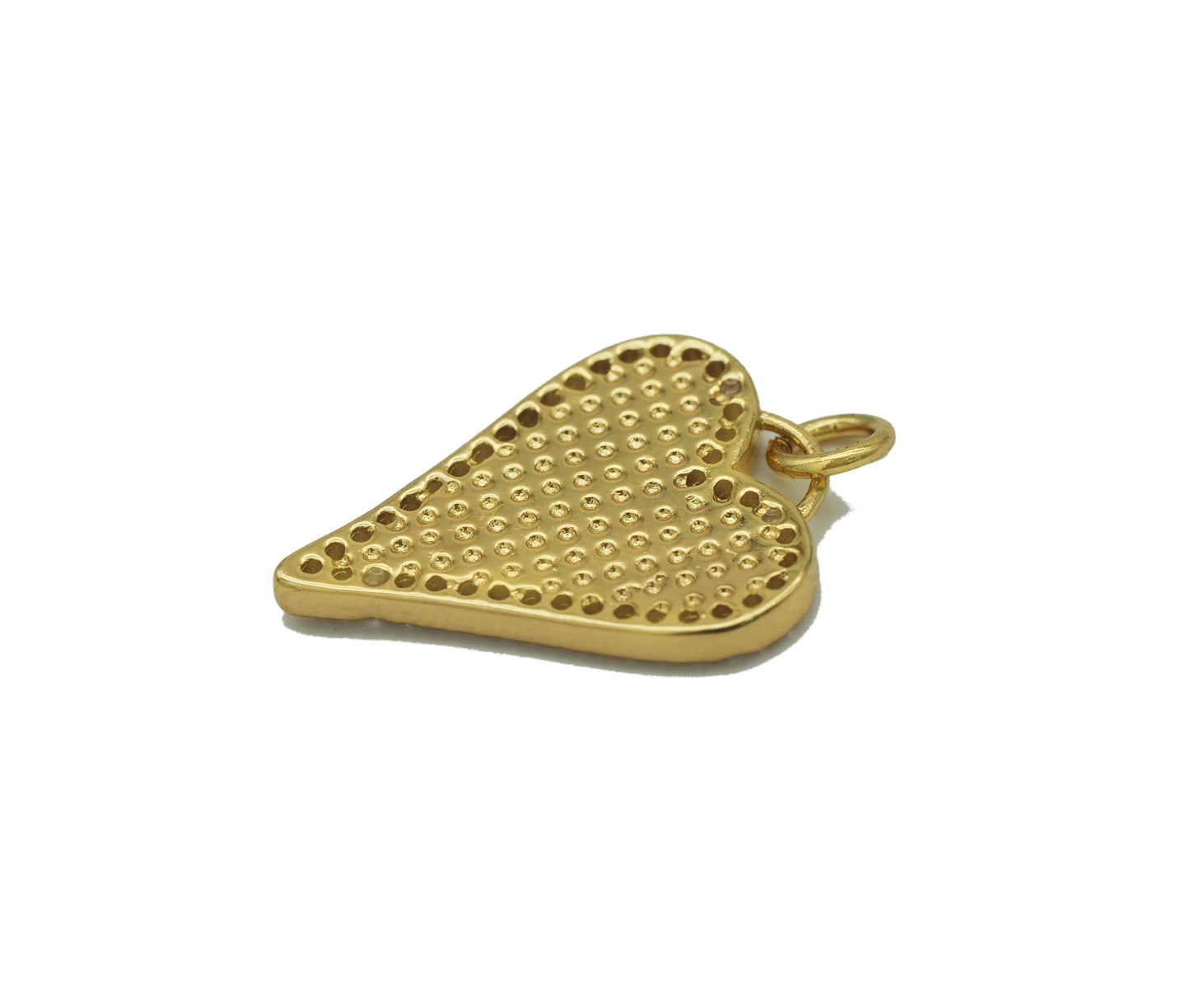 Gold Abalone heart Charm, Sku#L664