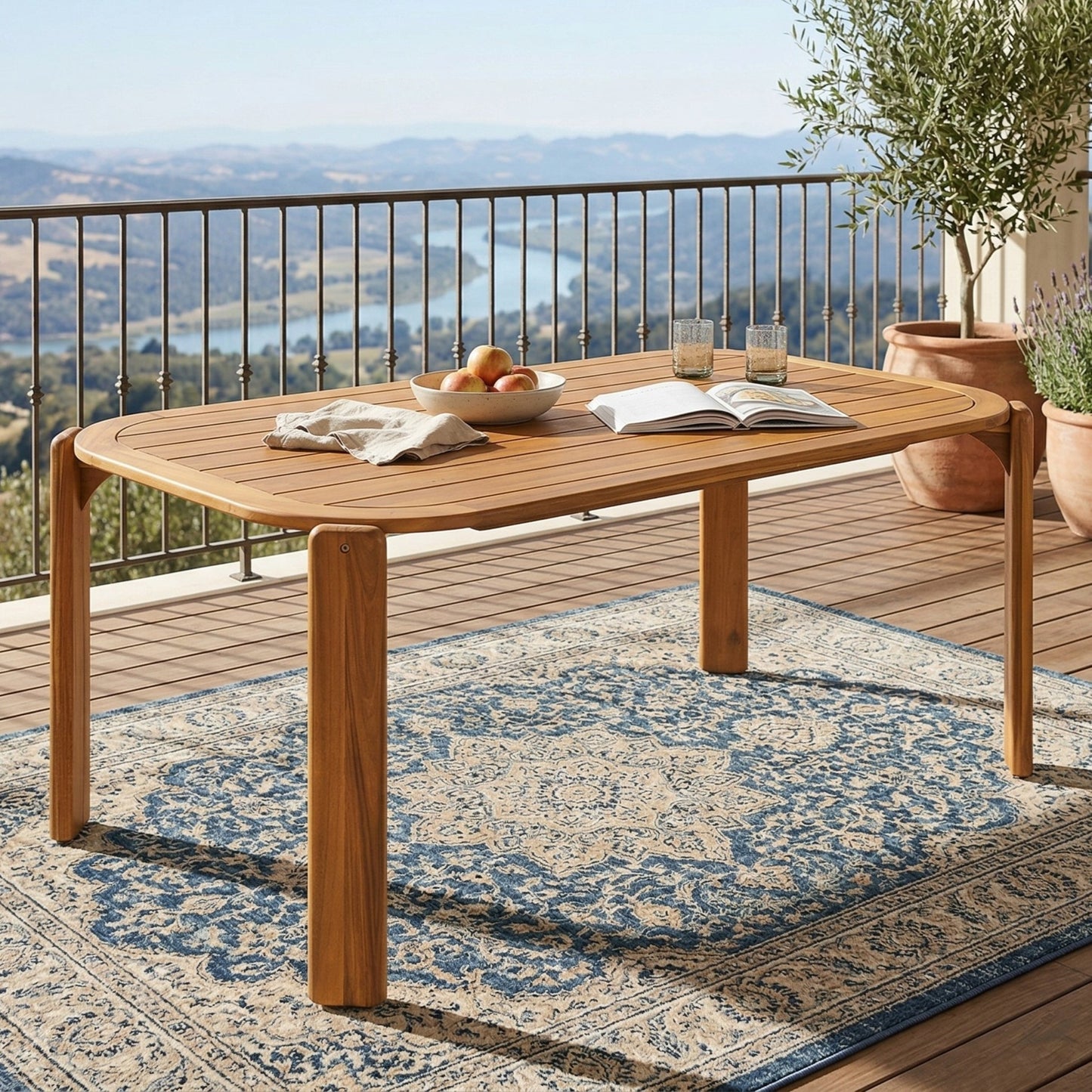 Kaja Outdoor Acacia Wood Dining Table