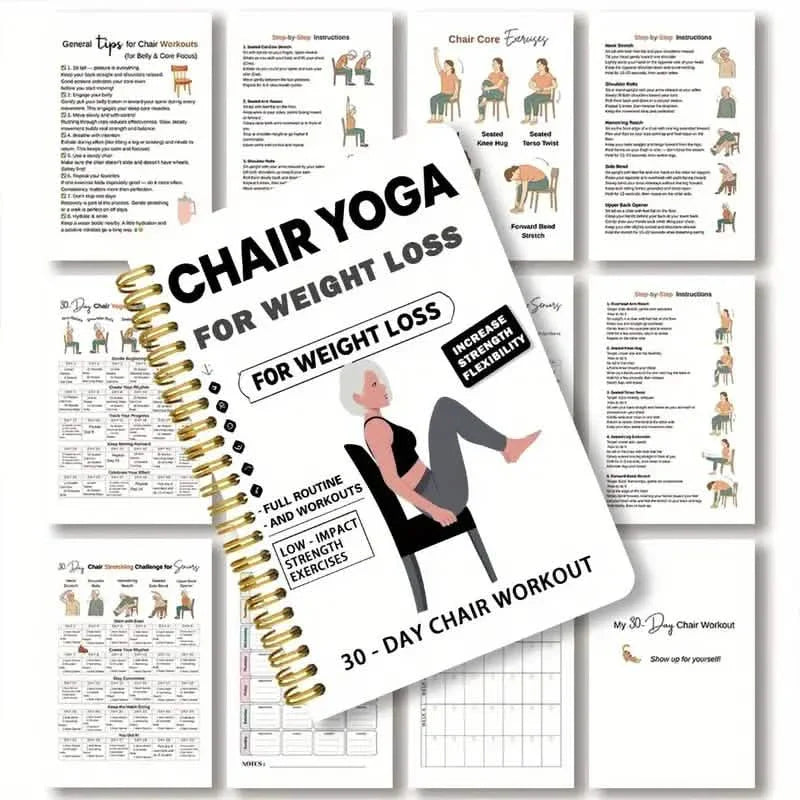 Carnet de Yoga sur Chaise 30 Jours | Séances Quotidiennes de 15 Min & Guide