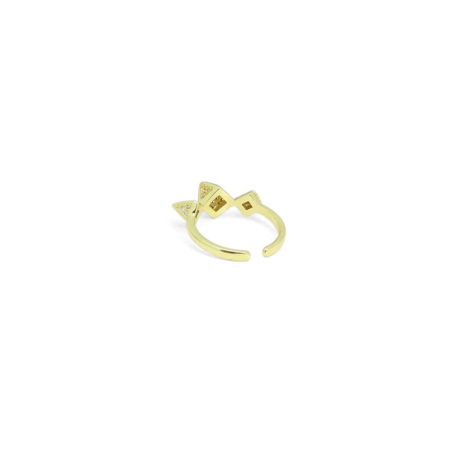 Clear CZ Spike Adjustable Ring, Sku#LK931