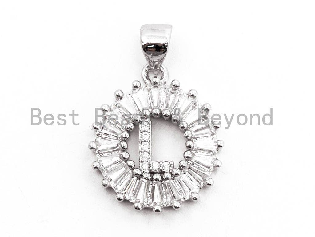 CZ Micro Pave Initial Letter L/ Letter M Charm/Pendent Beads