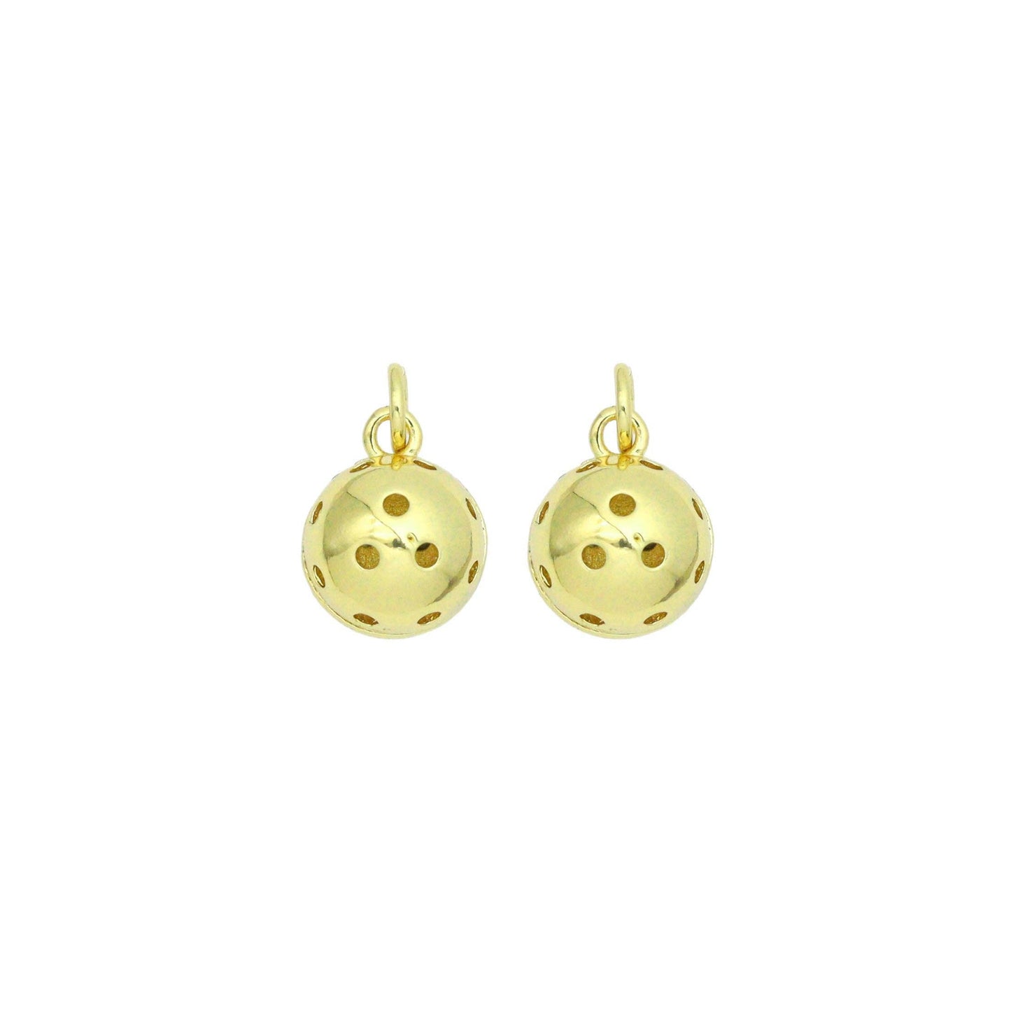 Gold Hollow Out Round Ball Shape Charm Pendant, Sku#LK1110