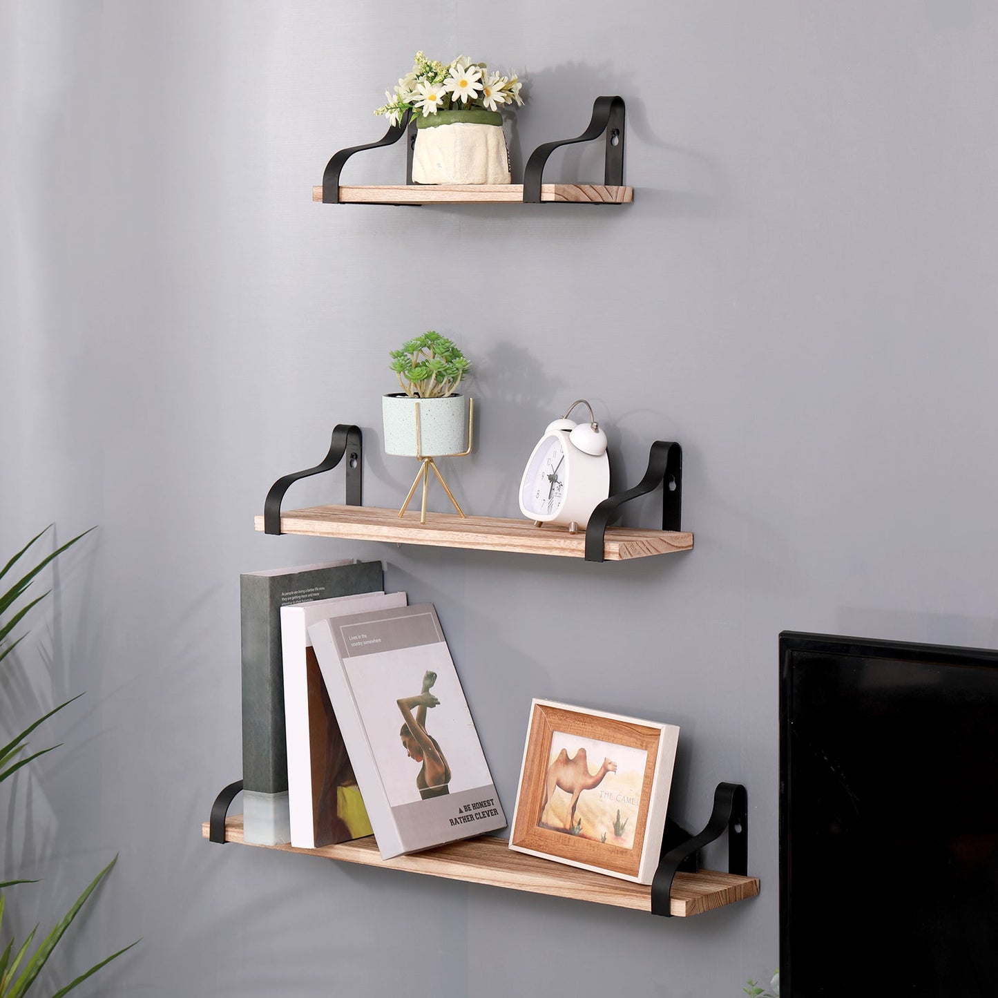 Floating Shelves, Long Wall Shelves Set of 3
