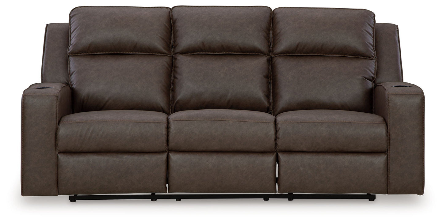 Lavenhorne - Rec Sofa W/Drop Down Table - Granite