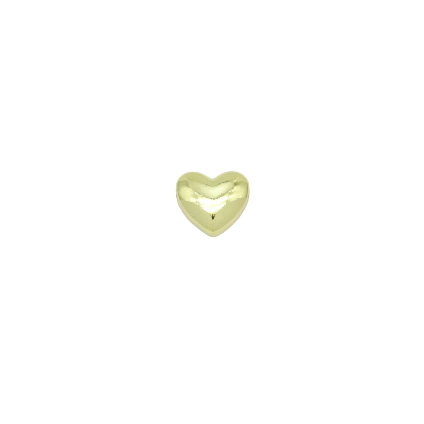 Gold Puffy Heart Shape Charm Pendant Spacer Beads, Sku#LK1047