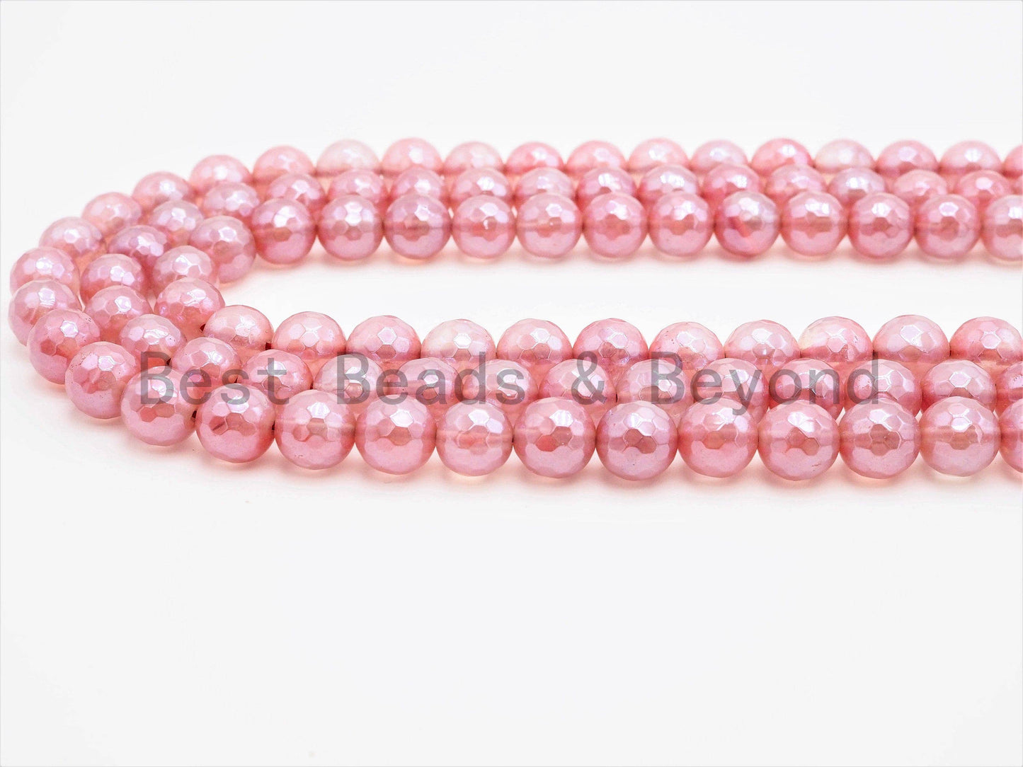 Mystic Silverite Plated  Pink Quartz Faceted, U342