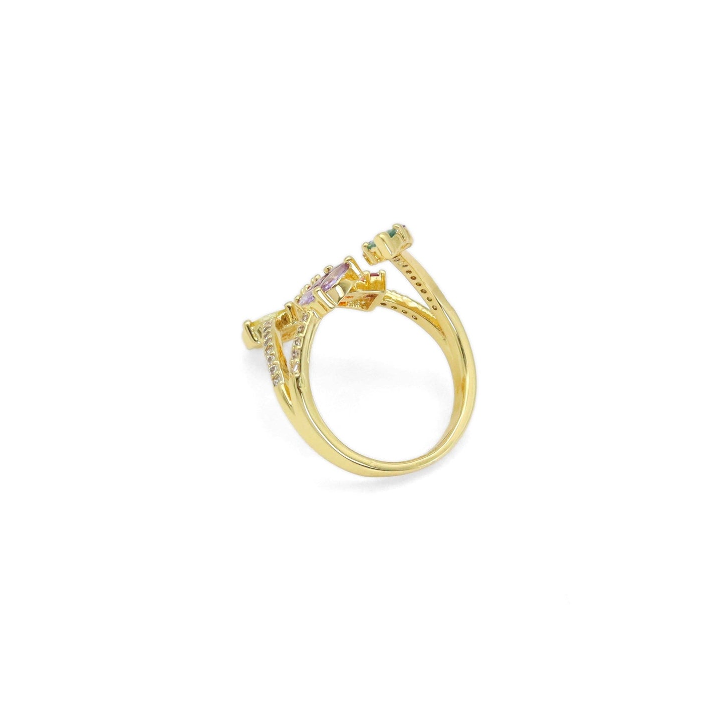 Green Purple Orange Yellow Drop Rectangle Round Dot Ring, Sku#LX494C