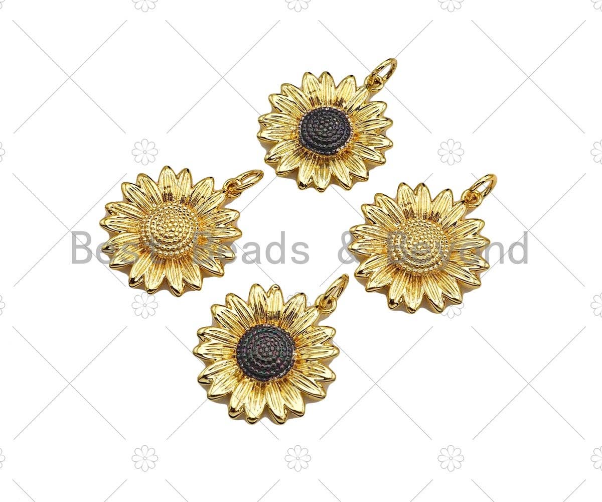 Gold Filled Daisy Flower Shape Pendant/Charm, 18x20mm,Sku#F1401C