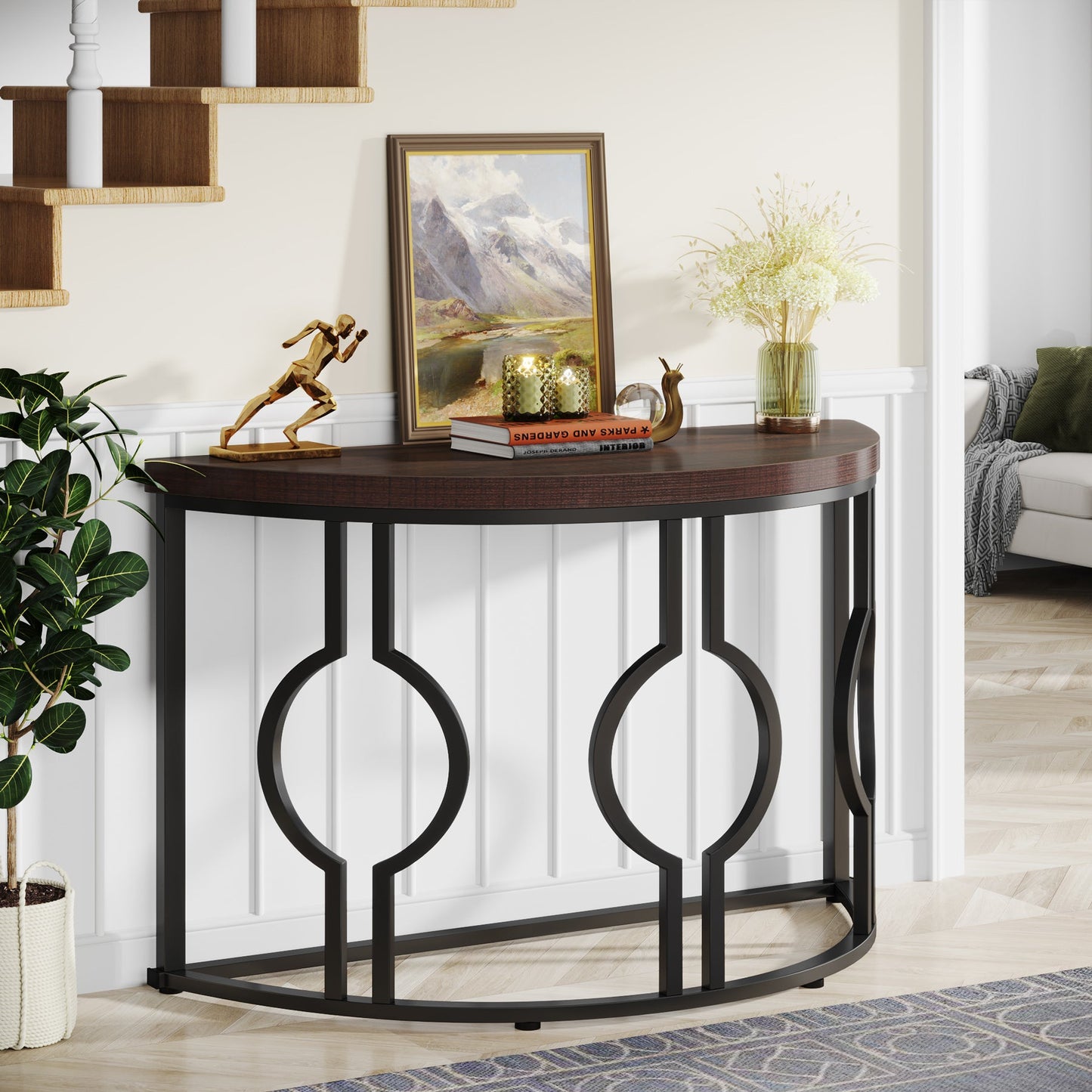 Half Moon Console Table for Entryway