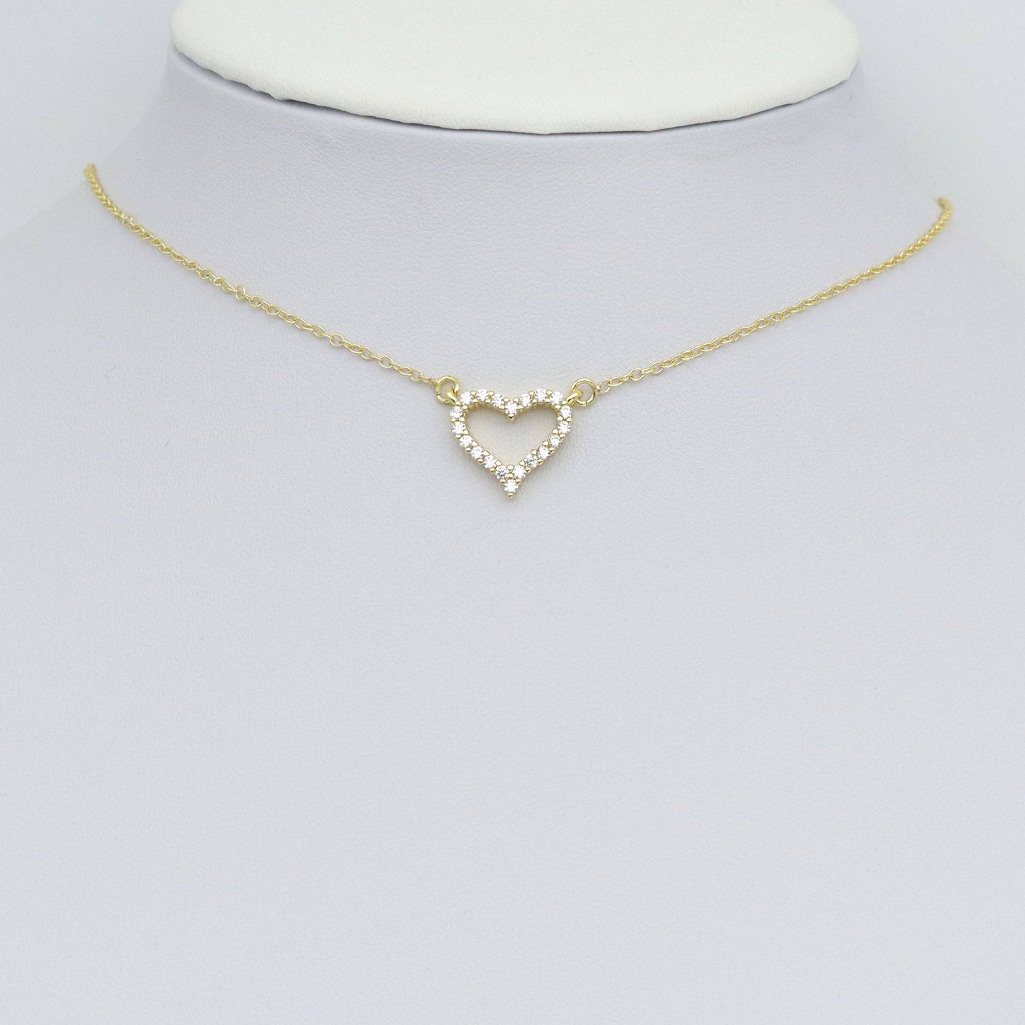 Clear CZ  Frame Heart Connector Charm Pendant, Sku#LK1048